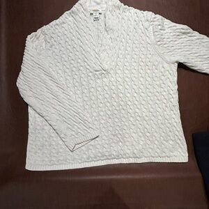 Talbots Cream Cable Knit Cardigan